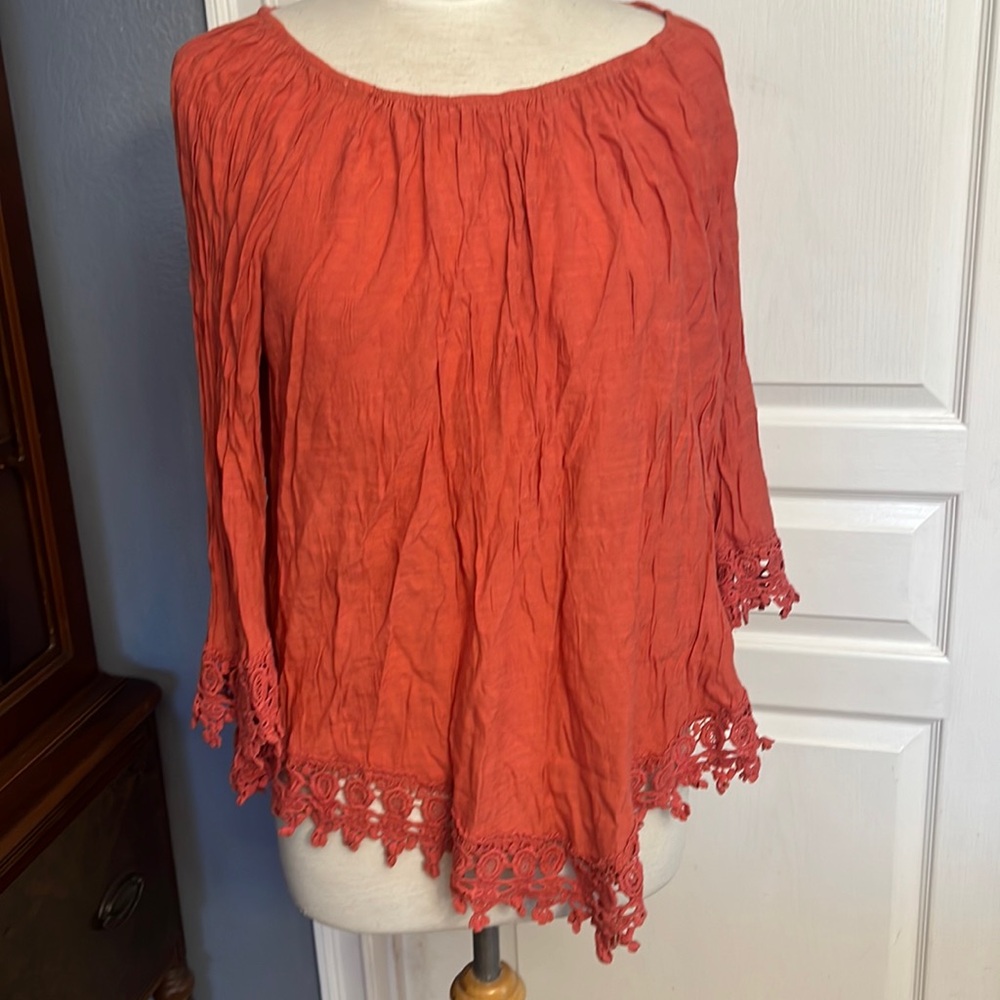 Westport 1XL blouse, rust orange, fun for fall!